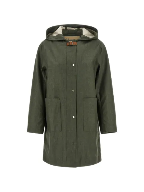Herno hooded buckle strap raincoat