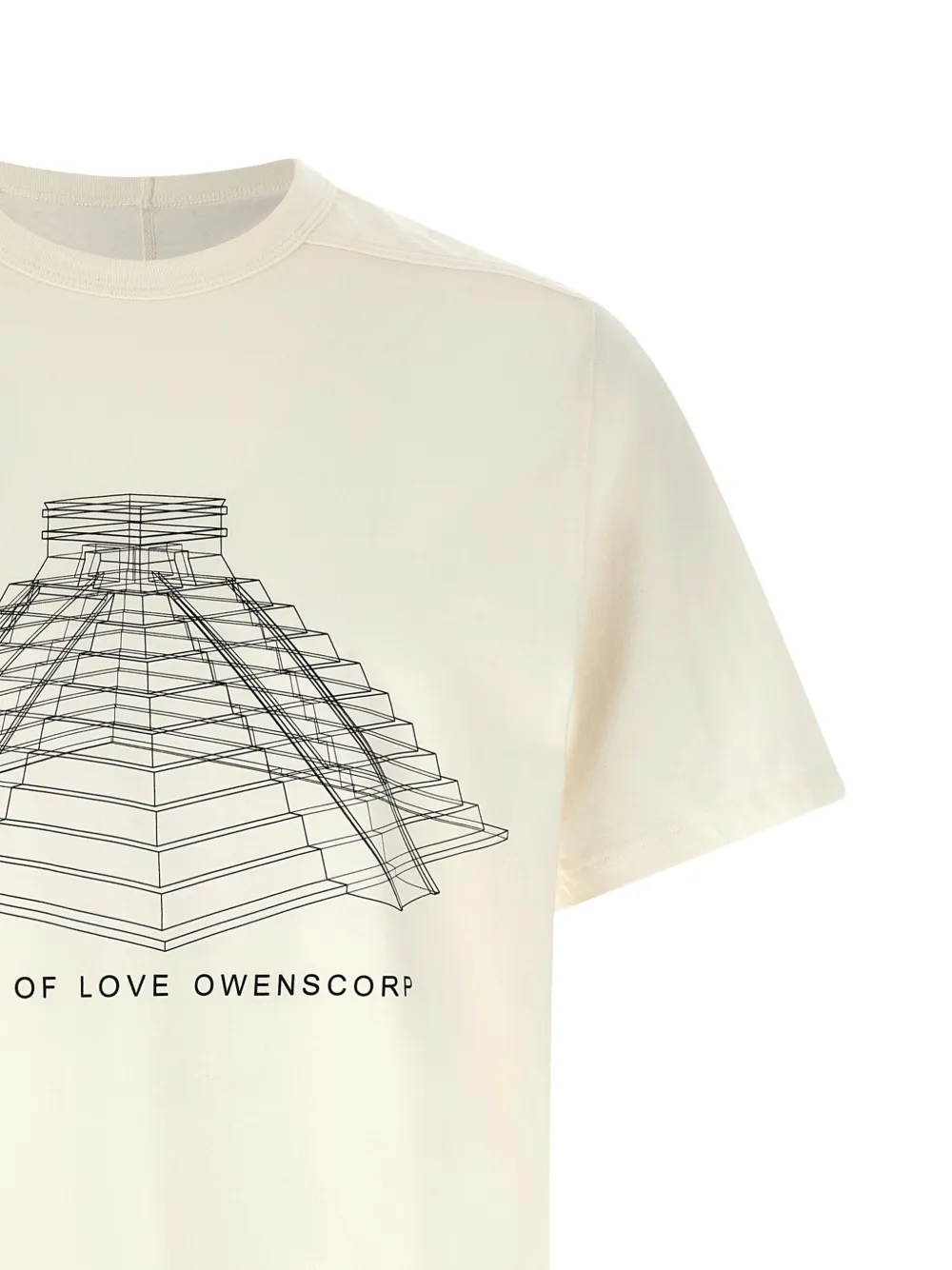 Rick Owens Brad T-shirt met print en ronde hals Beige