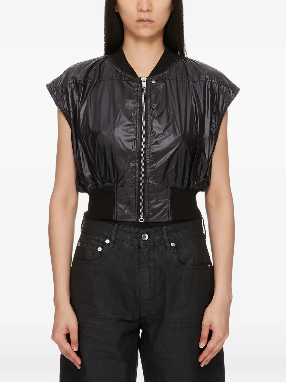 Rick Owens DRKSHDW Tatlin Bomber cropped gilet Zwart