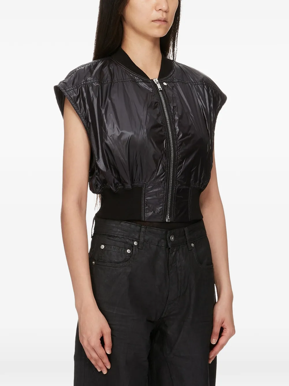Rick Owens DRKSHDW Tatlin Bomber cropped gilet Zwart