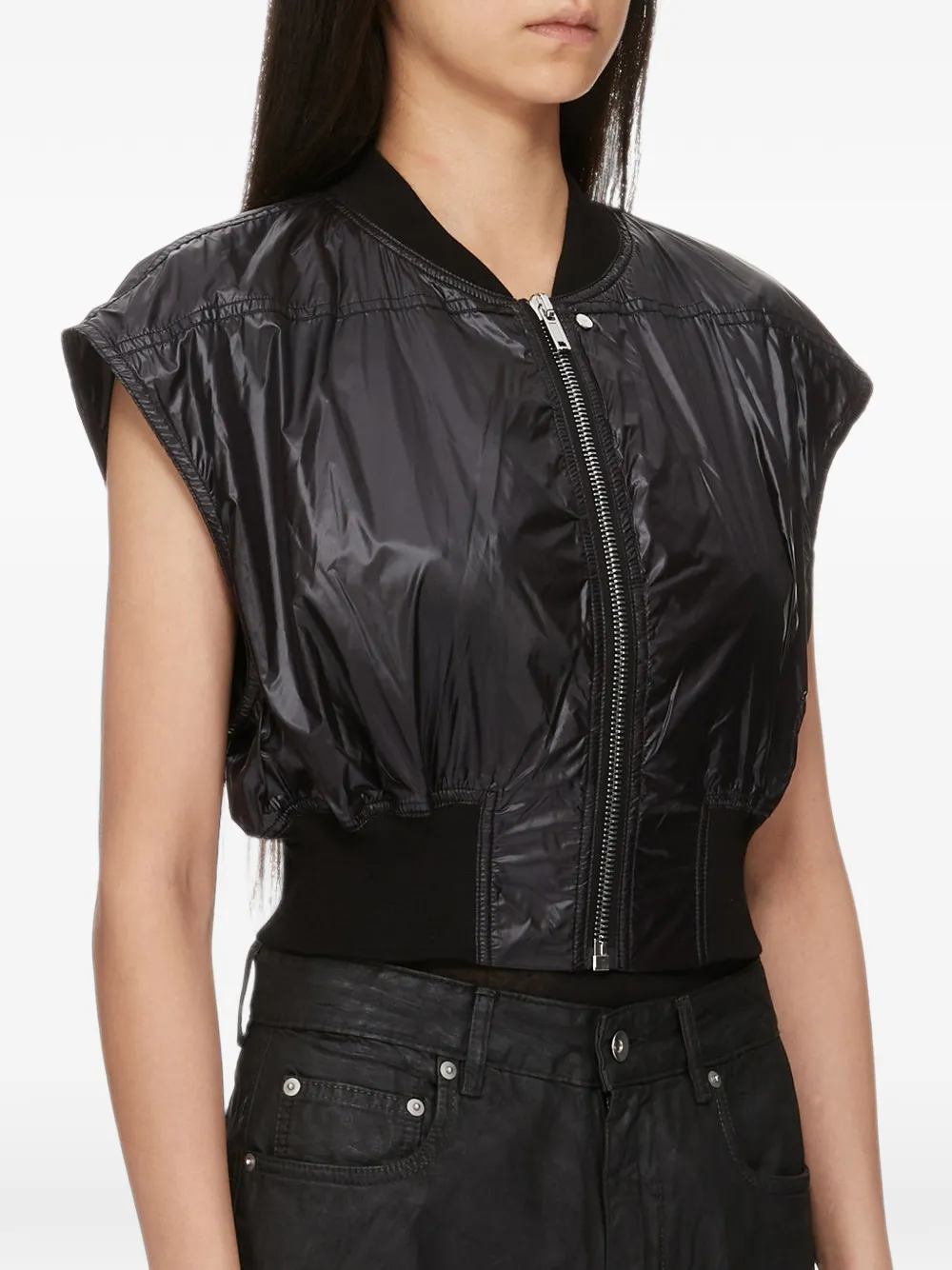 Rick Owens DRKSHDW Tatlin Bomber cropped gilet Zwart
