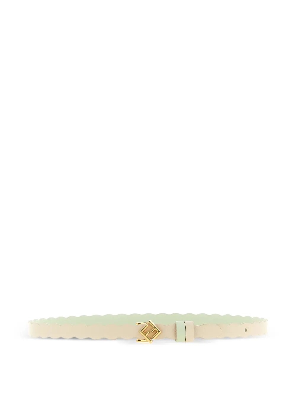  Fendi Ff Diamonds Reversible Leather Belt - Green 