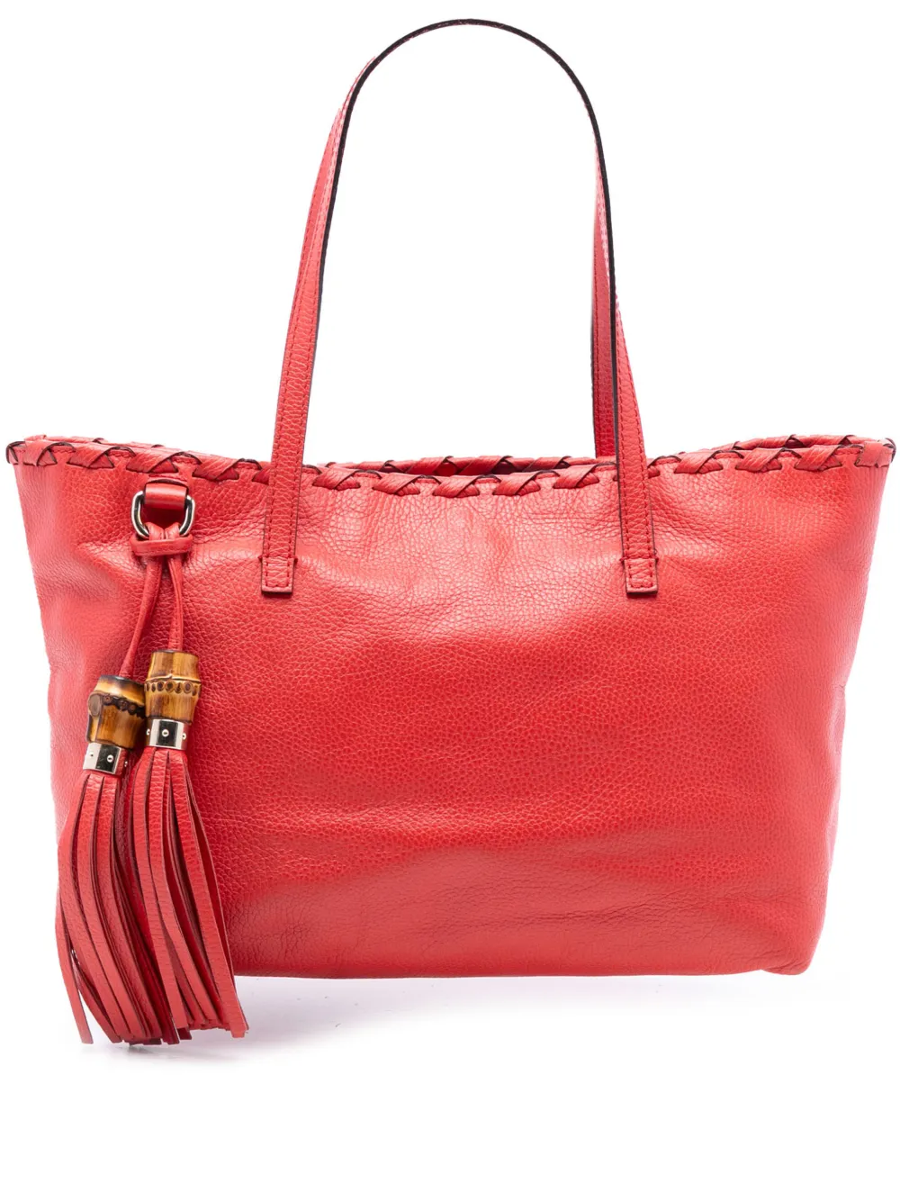 Gucci Pre-Owned 2015-2026 Leather Bamboo Tassel tote bag - Rosso