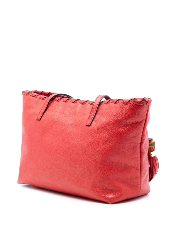 Gucci Pre-Owned 2015-2026 レザー バンブー タッセル トートバッグ 