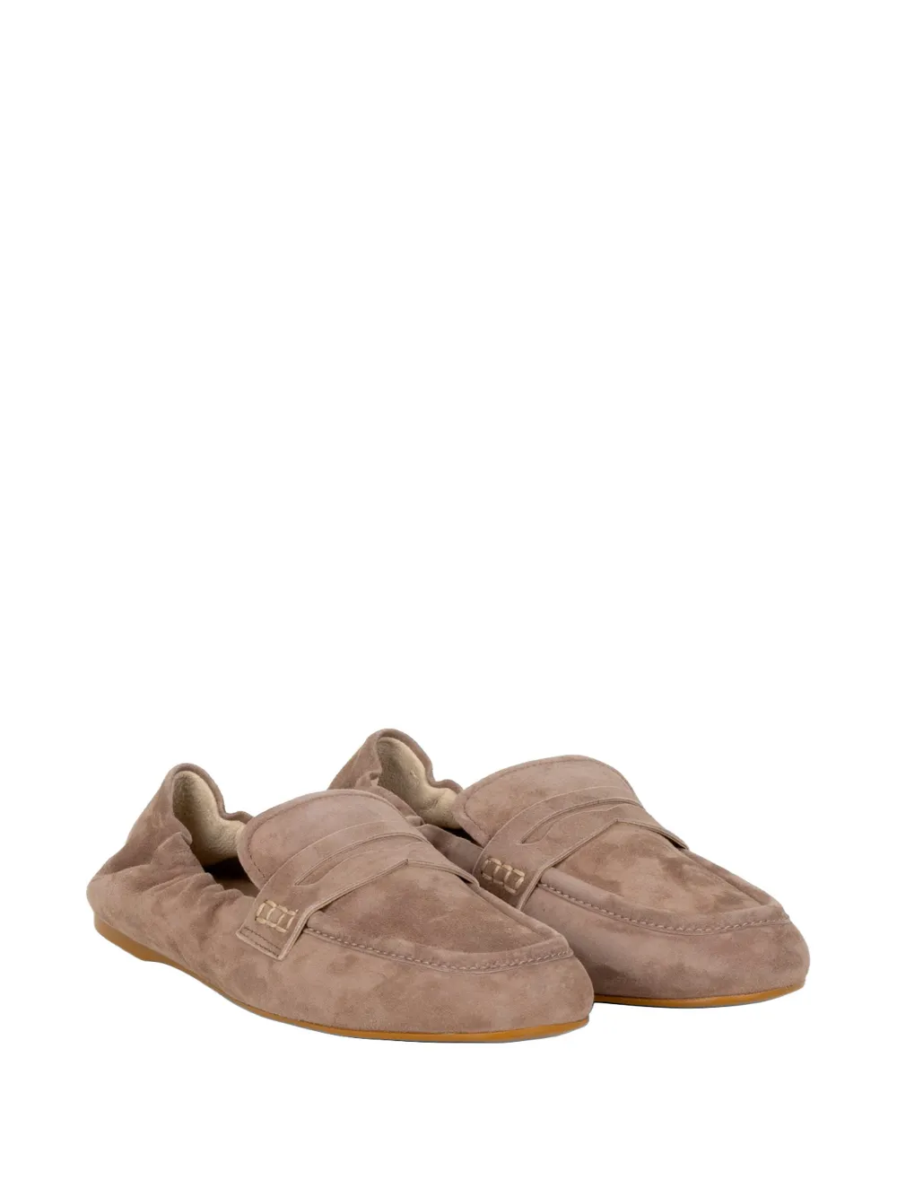 GUGLIELMO ROTTA gathered suede sandals Bruin