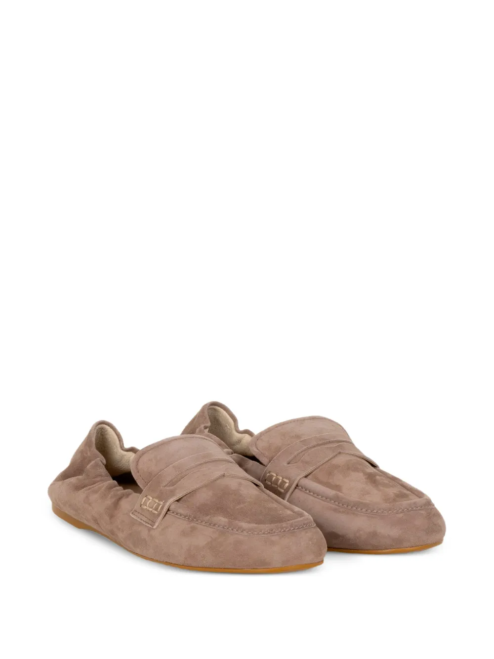  Guglielmo Rotta Gathered Suede Sandals - Brown 