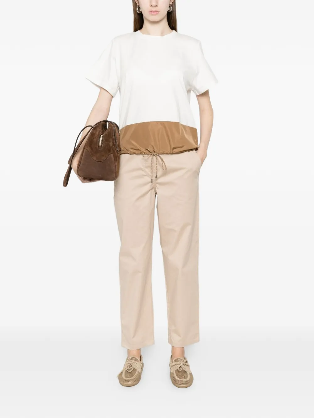  Marella Emme Contrasting-trim T-shirt - Neutrals 