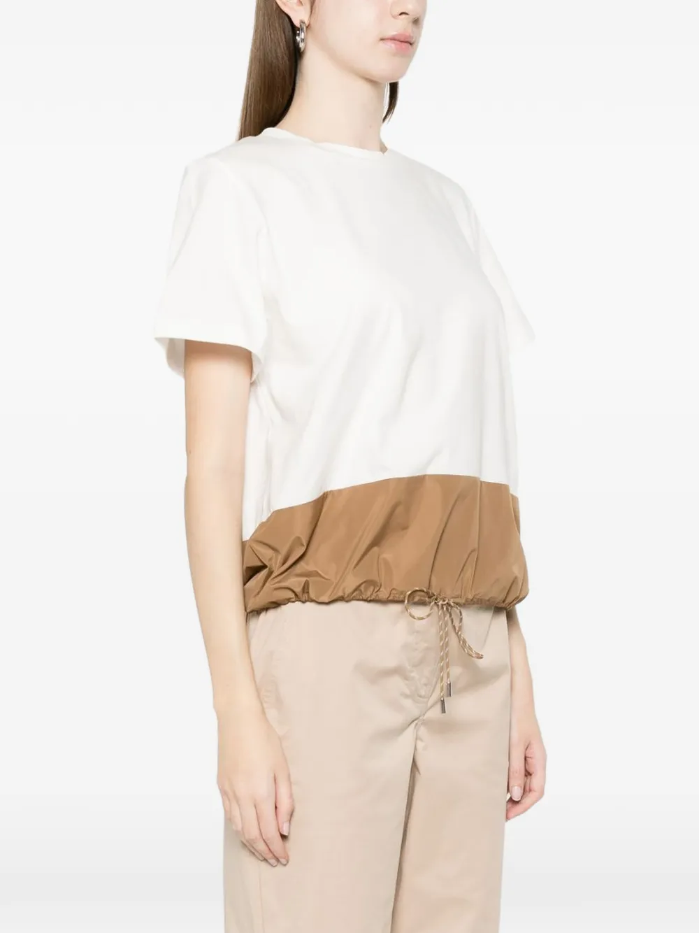  Marella Emme Contrasting-trim T-shirt - Neutrals 