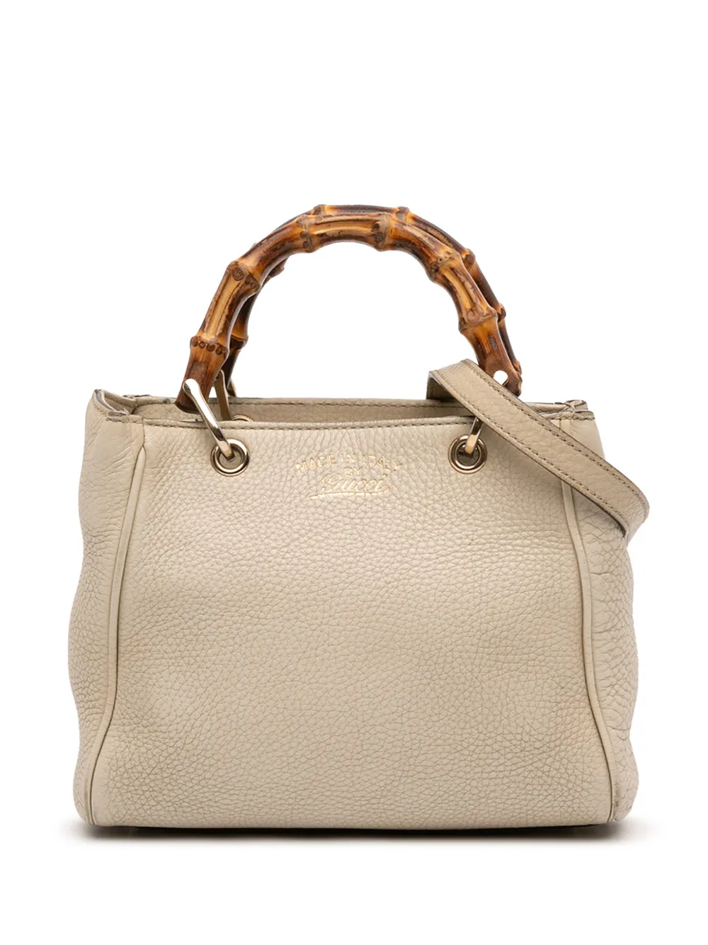 Gucci Pre-Owned 2016-2025 Mini Calfskin Bamboo Shopper satchel - Marrone