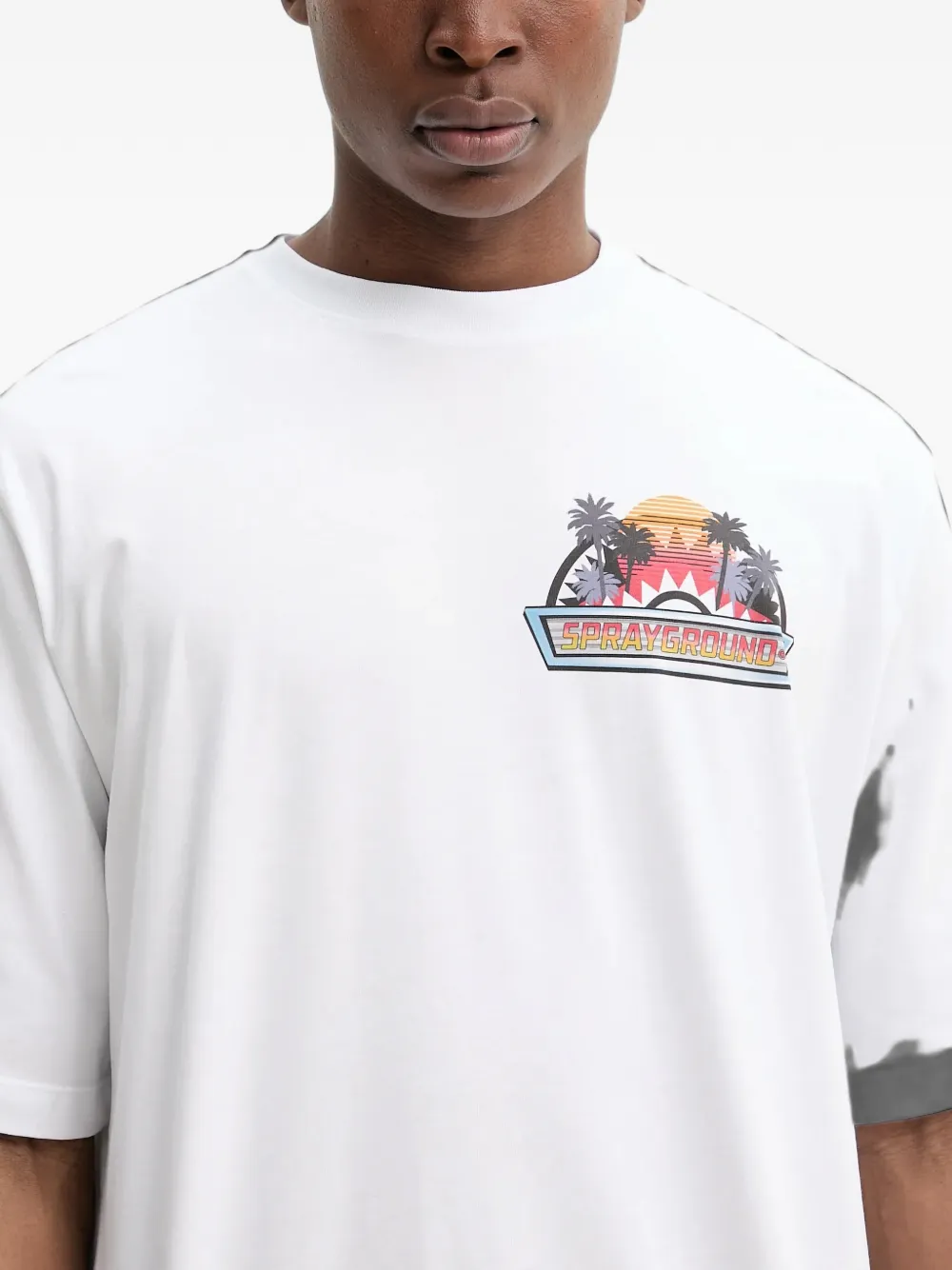 Sprayground Daytona Race Over T-shirt met ronde hals Wit
