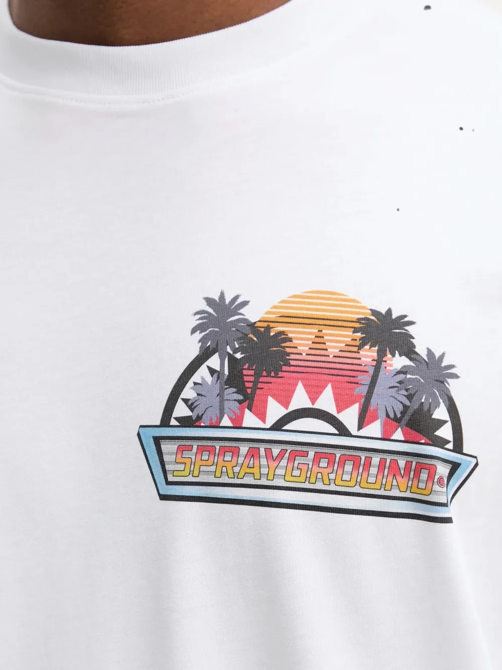 Sprayground Daytona Race Over T-shirt met ronde hals Wit