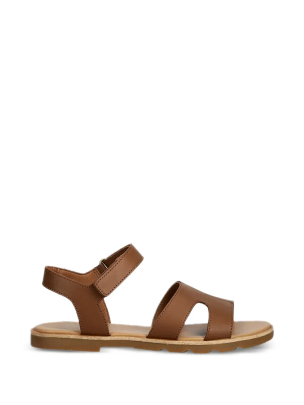 Sorel Ella Iii Leather Flat Sandals In Brown