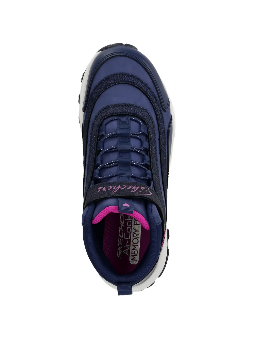 Skechers Sneakers met glitters en bandje Blauw