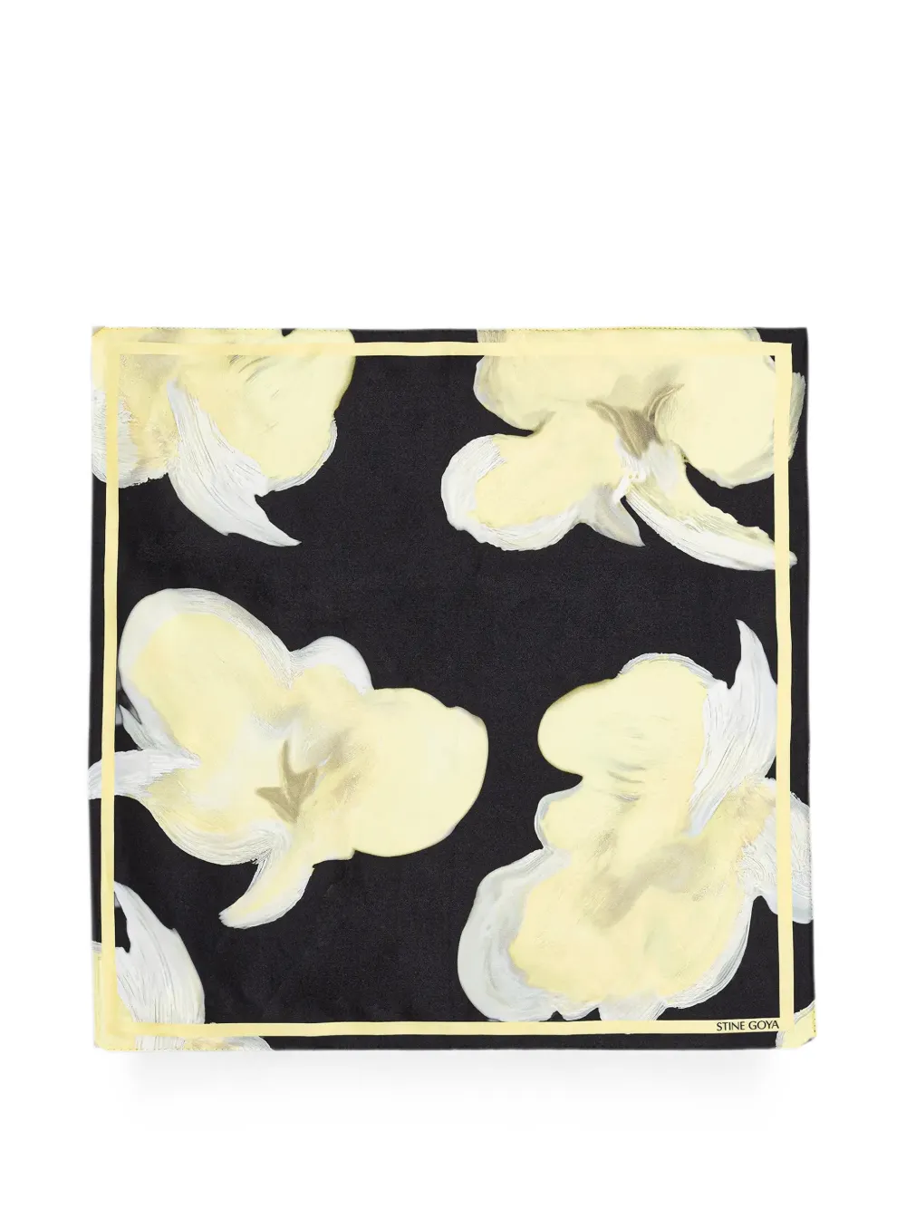 Stine Goya floral-print silk scarf - Nero
