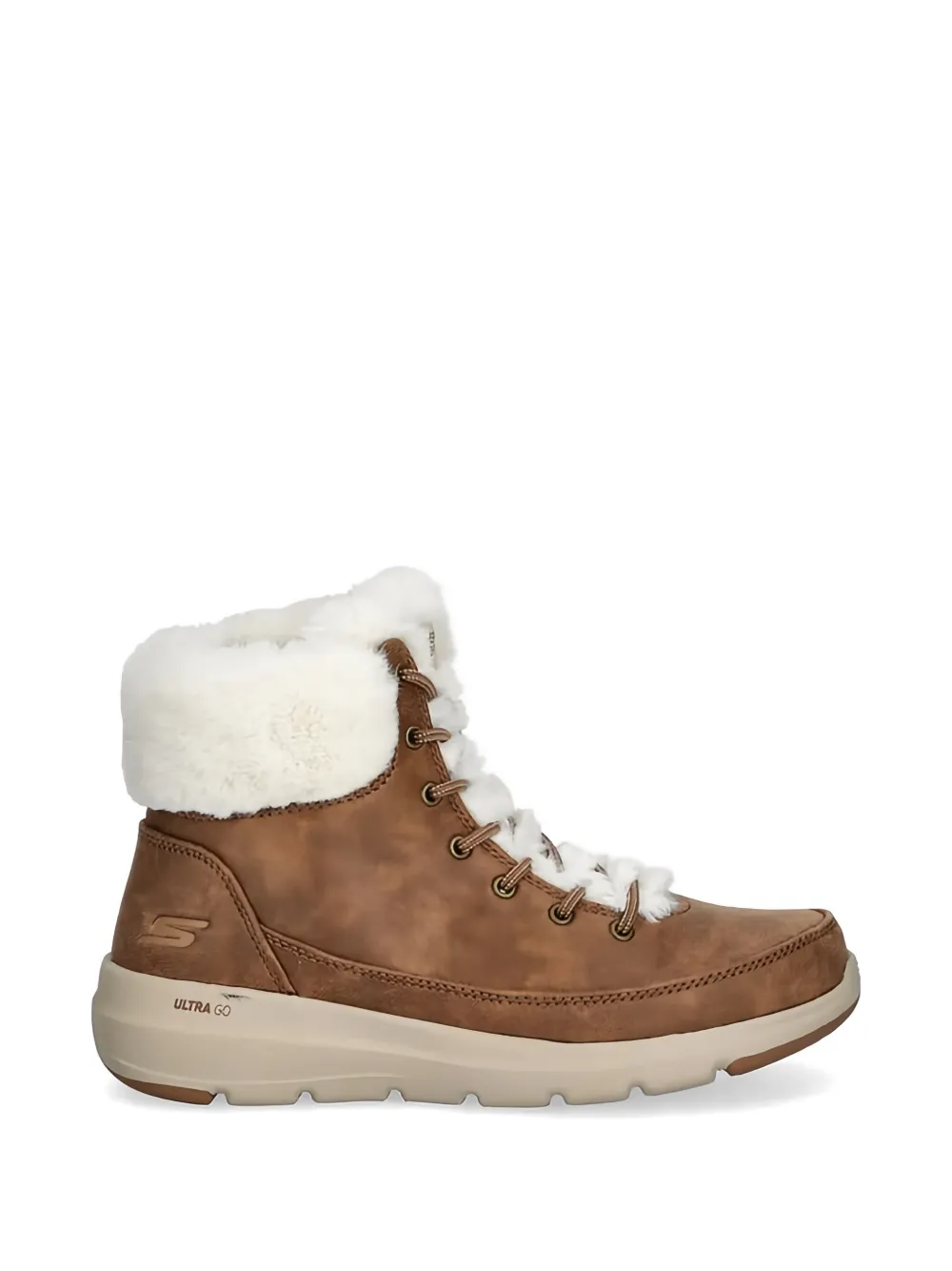 Skechers Veterlaarzen van imitatiebont Bruin