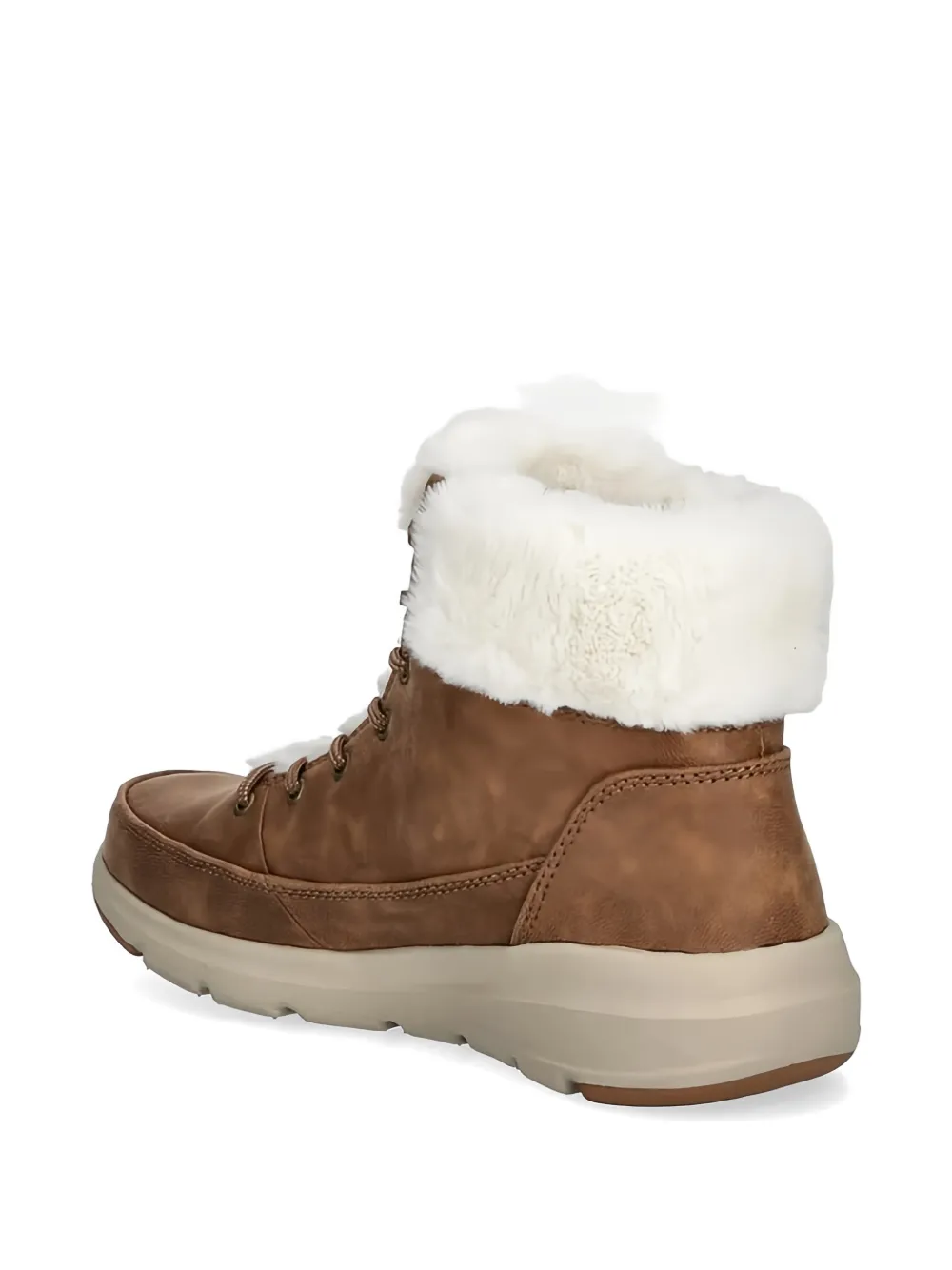 Skechers Veterlaarzen van imitatiebont Bruin