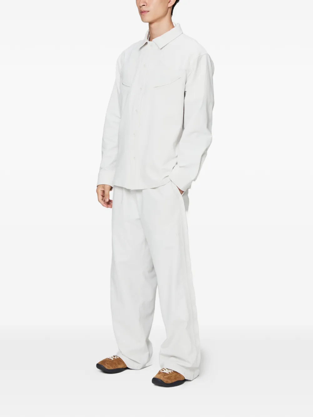 Off Duty Overhemd met zak en Western-design Beige