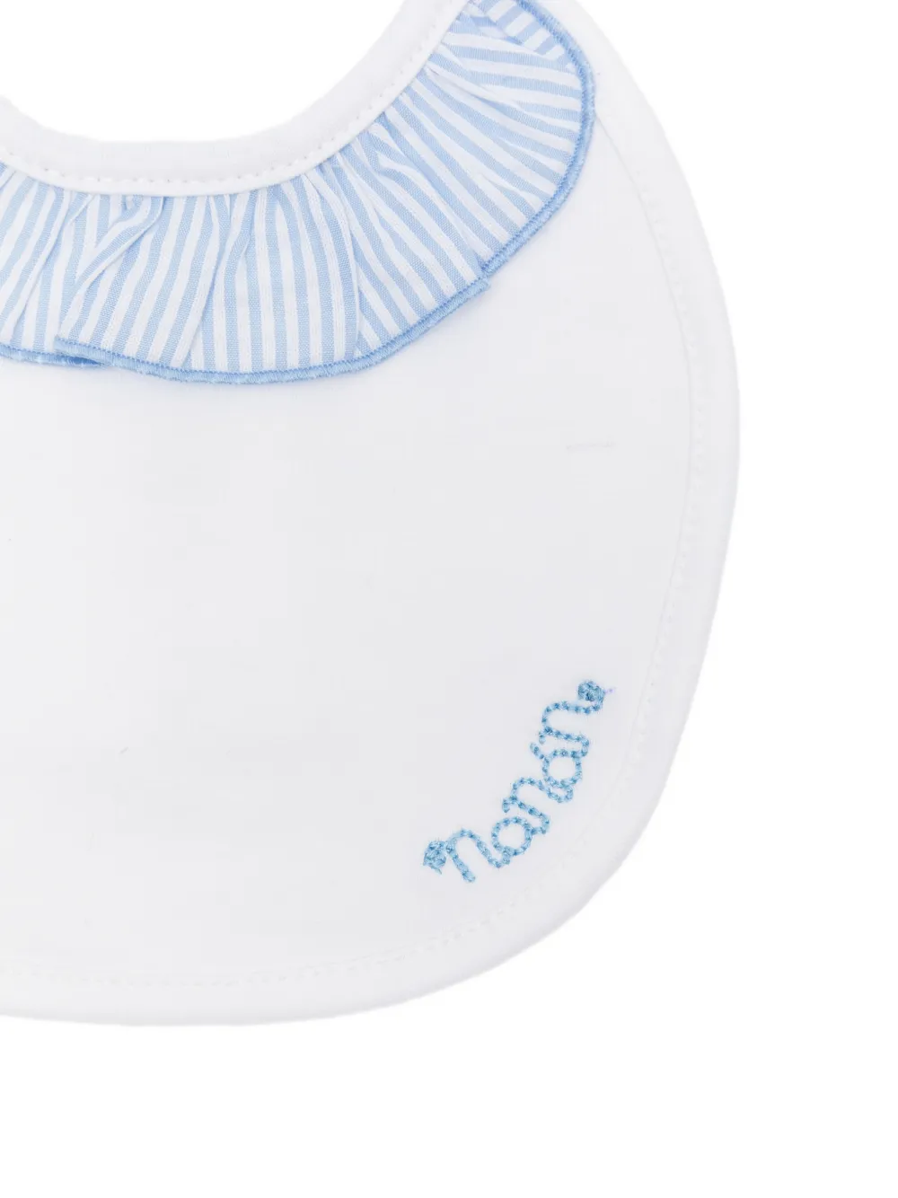  Nanan Ruffled Striped Bib - White 