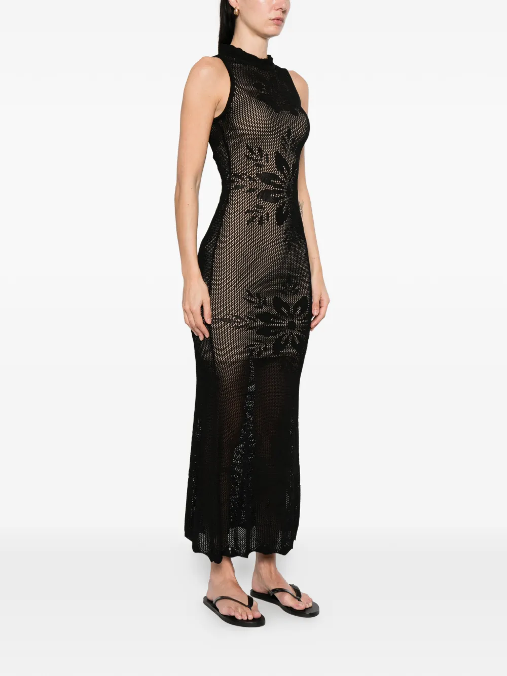 TWINSET Maxi-jurk met ronde hals Zwart