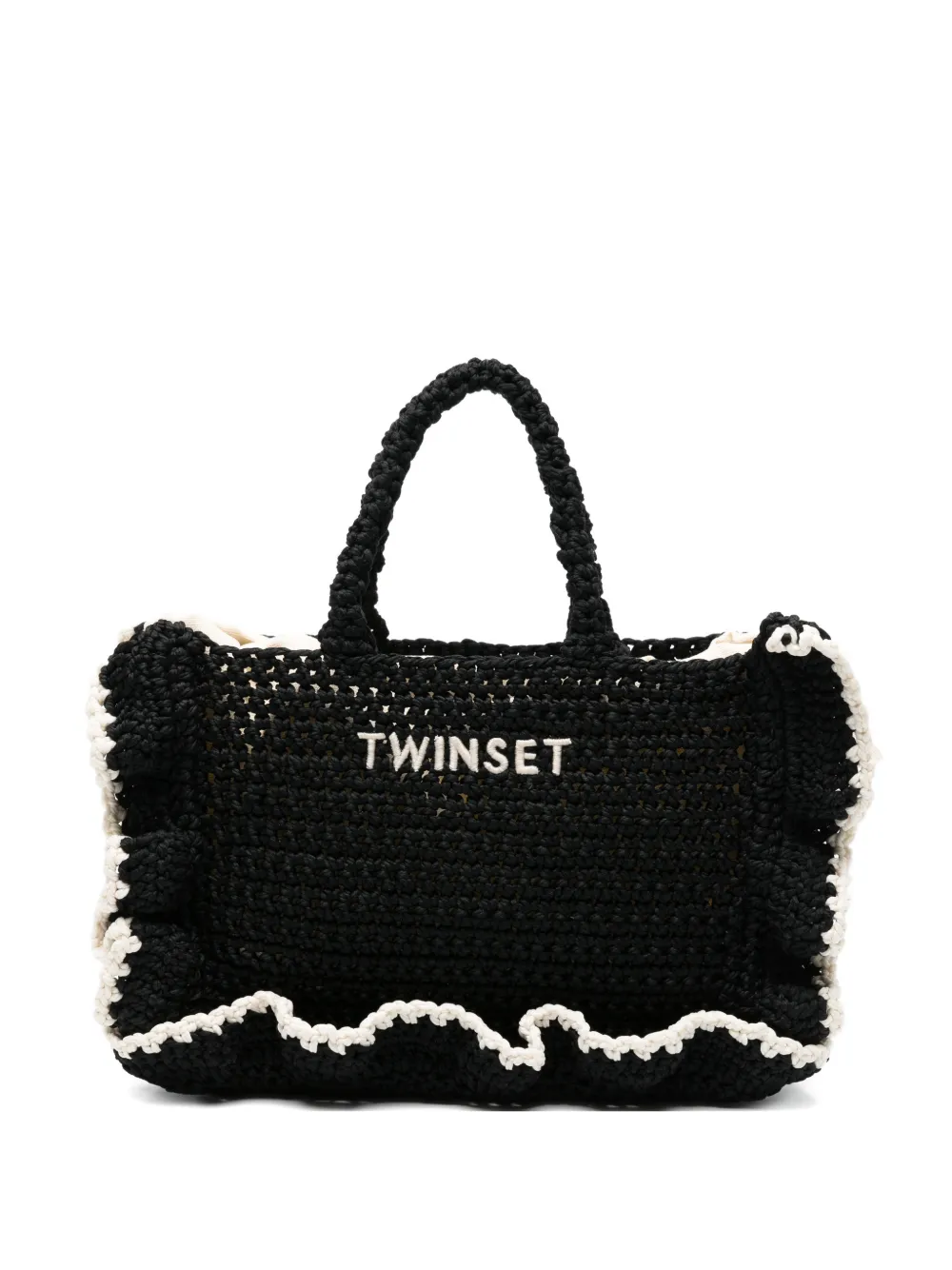 TWINSET ruffled tote bag - Nero