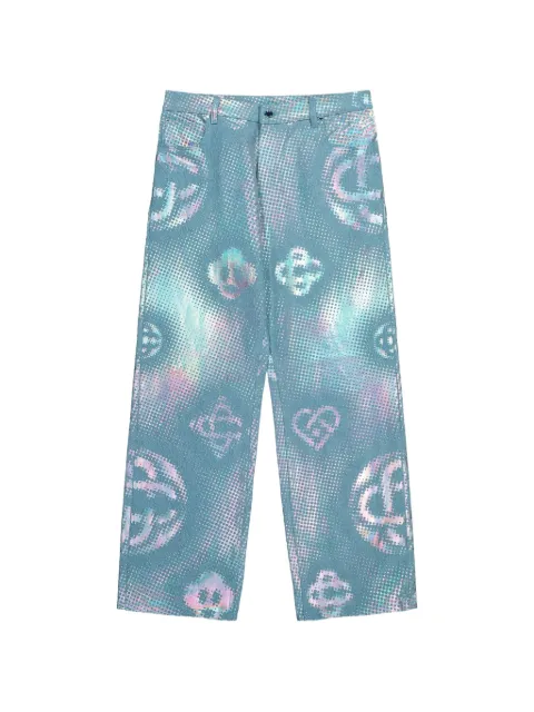 Casablanca pearlescent monogram baggy jeans