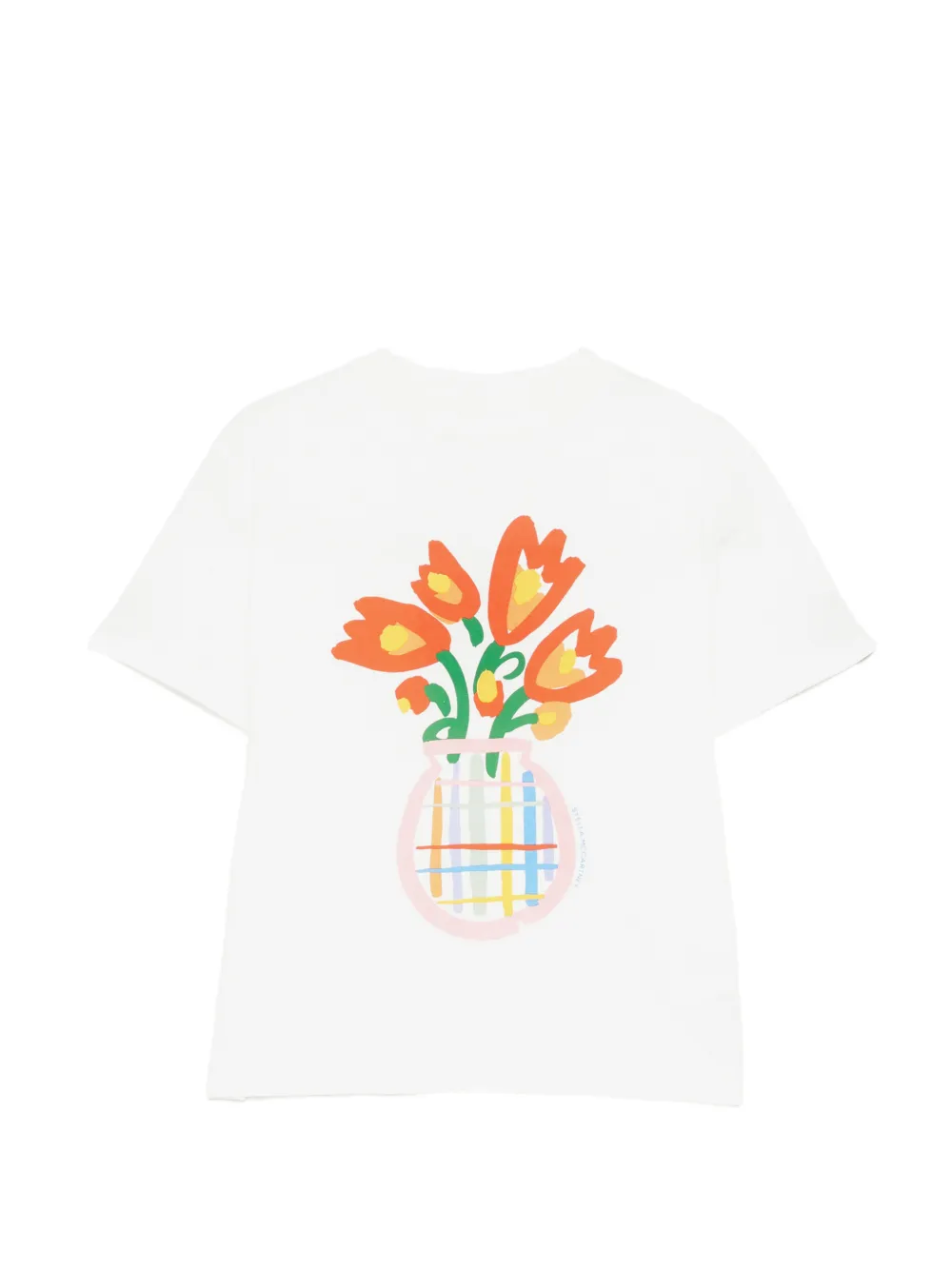 Stella McCartney Kids floral-graphic T-shirt - Toni neutri