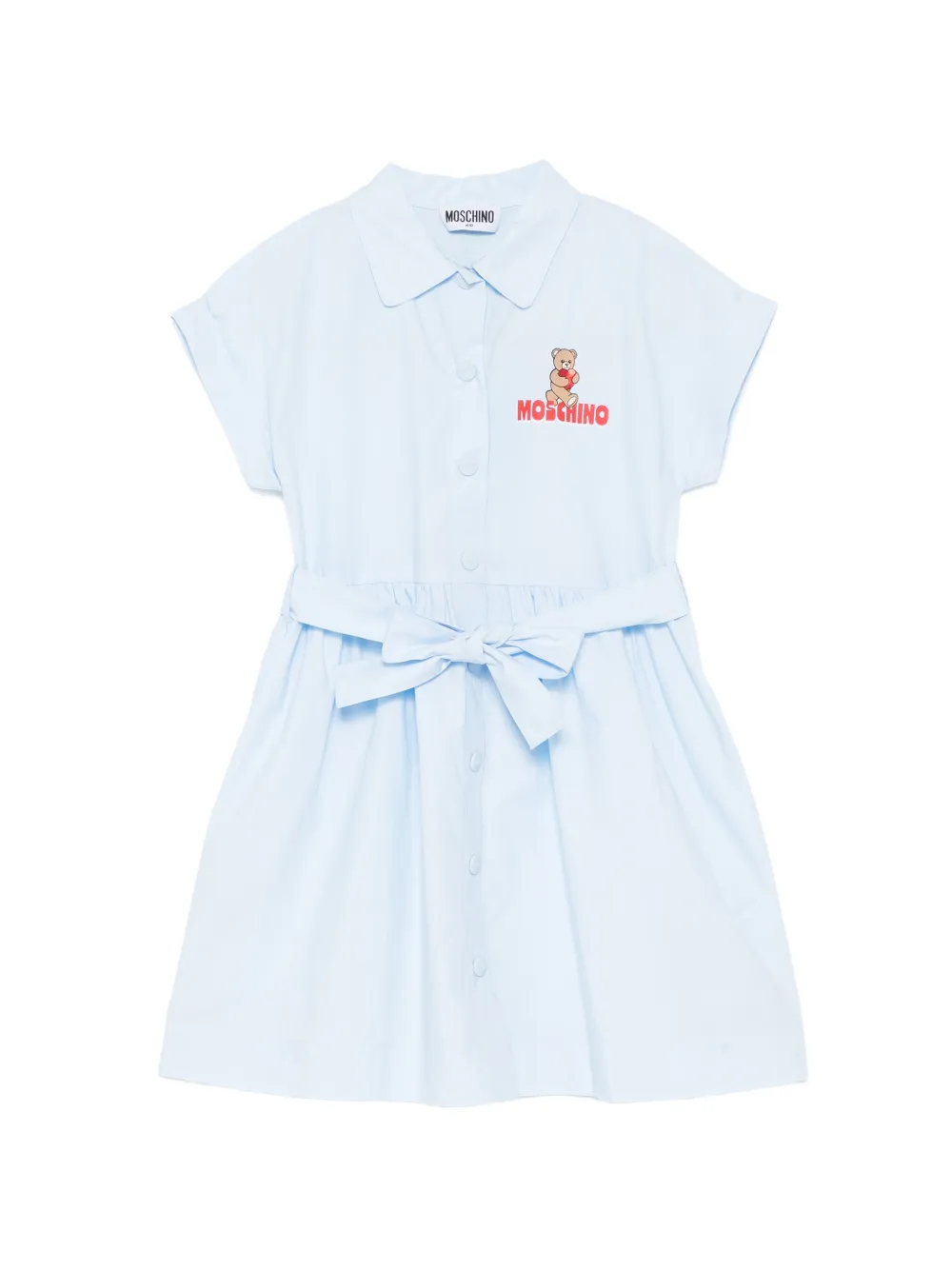 Moschino Kids teddy-print dress - Blu