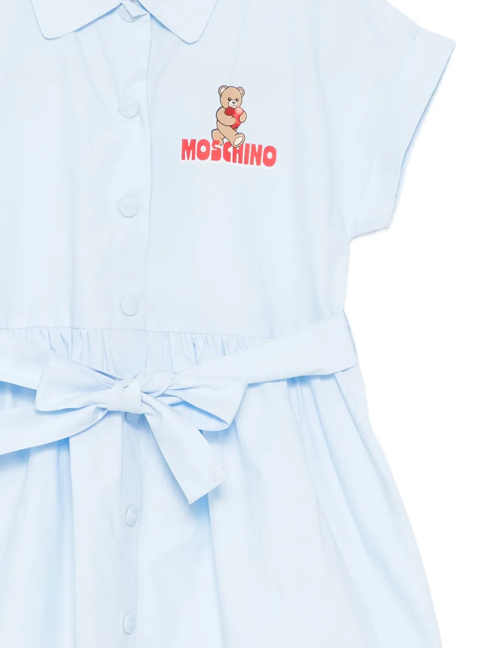 Moschino Kids Jurk met teddybeerprint Blauw