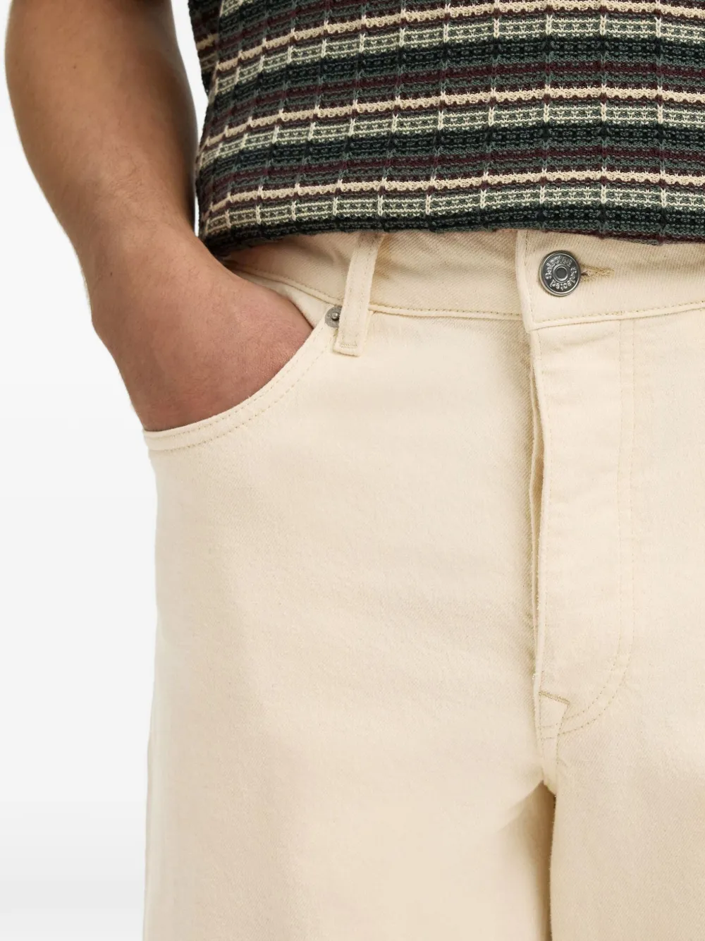 SELECTED Ruimvallende broek Beige