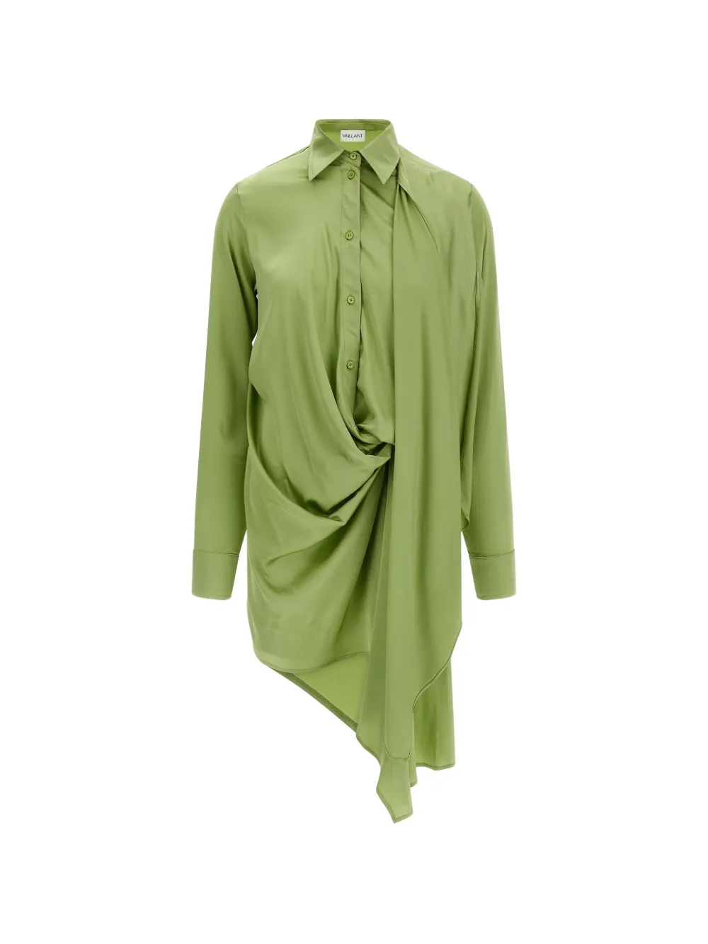 VAILLANT STUDIO Isadora asymmetrical draped shirt dress - Verde