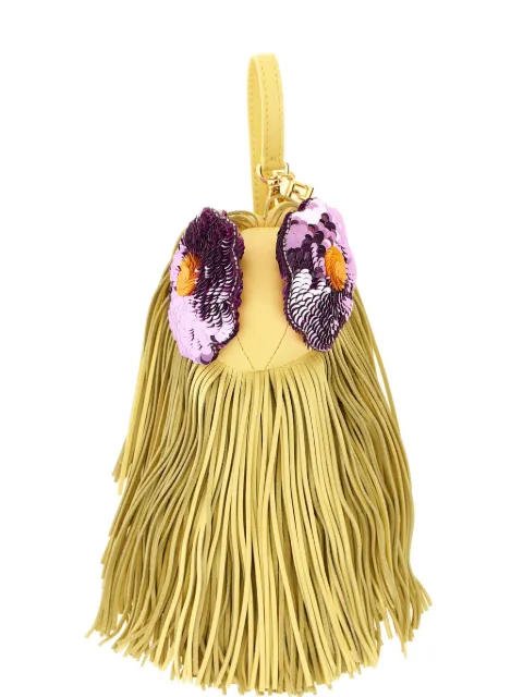 FENDI Aquamarine sequin embroidered fringed charm