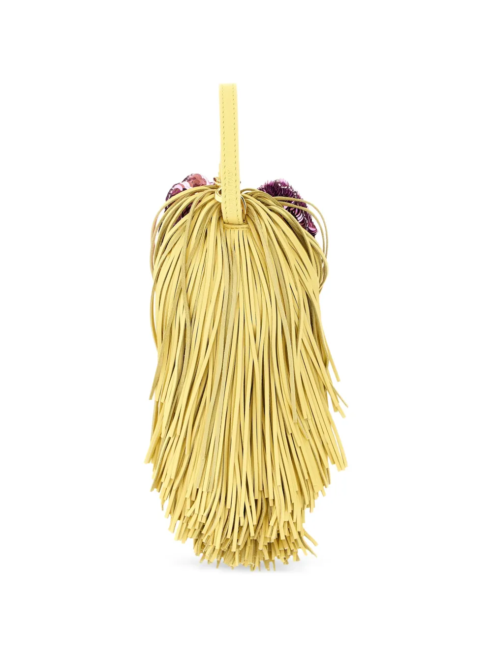  Fendi Aquamarine Sequin Embroidered Fringed Charm - Yellow 