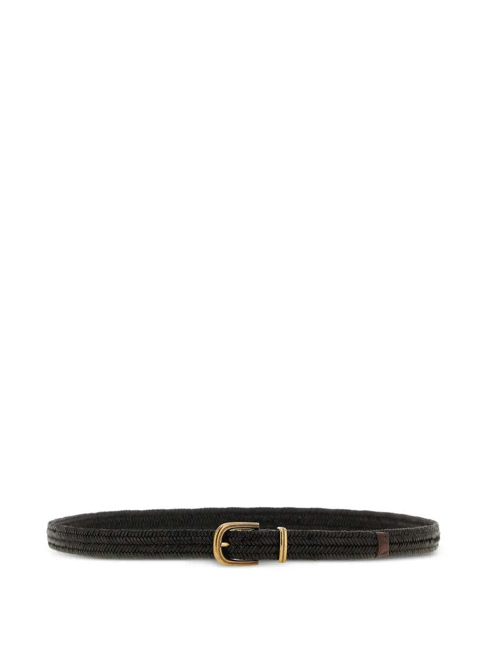Brunello Cucinelli braided stretch leather belt - Marrone
