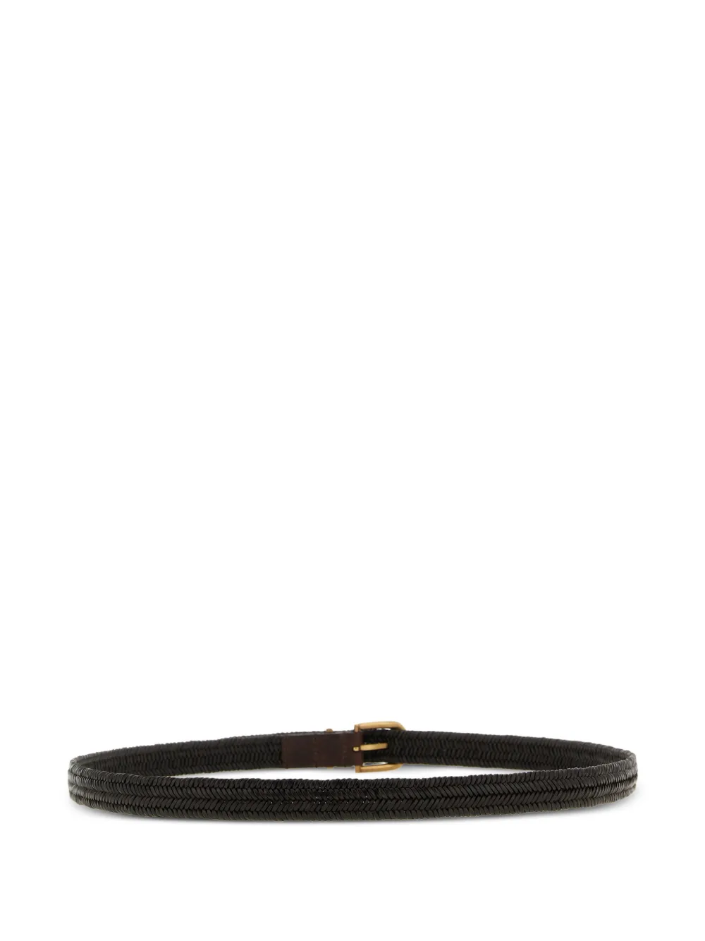  Brunello Cucinelli Braided Stretch Leather Belt - Brown 