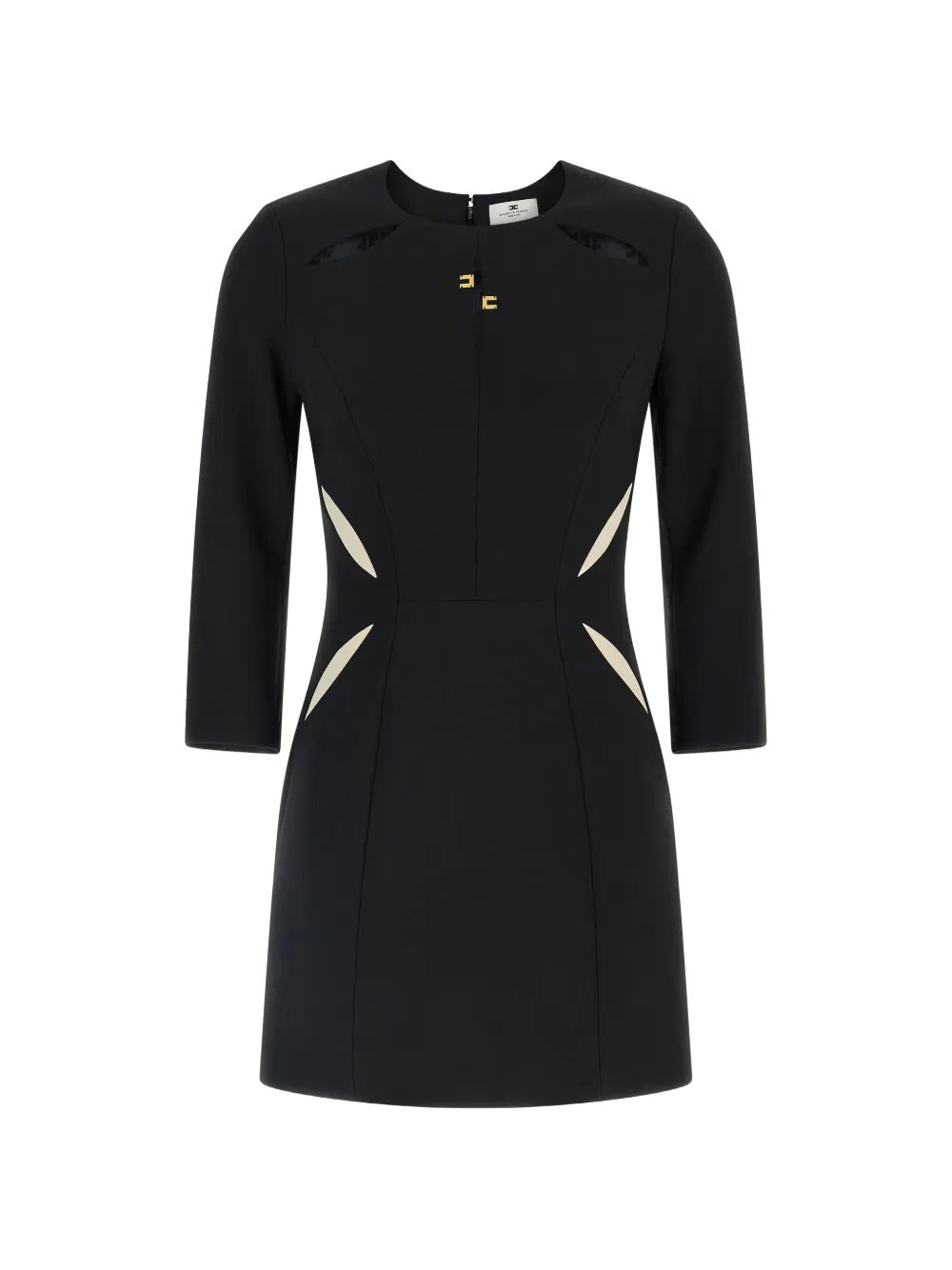 Elisabetta Franchi Sheath cut-out logo dress - Nero