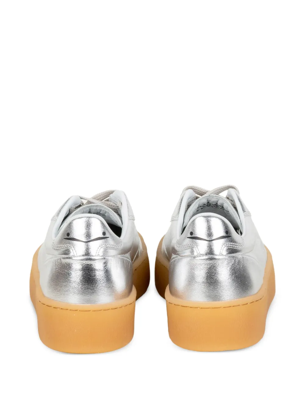  Voile Blanche Leather Lace-up Sneakers - Silver 