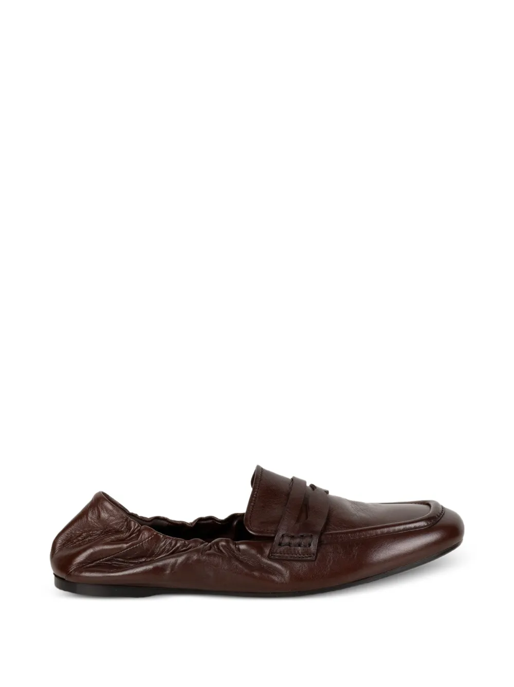 GUGLIELMO ROTTA gathered leather loafers - Marrone