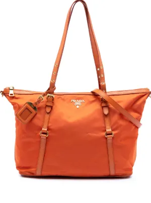 Prada Pre-Owned 2013-2026 Saffiano Trimmed Tessuto Zip Top