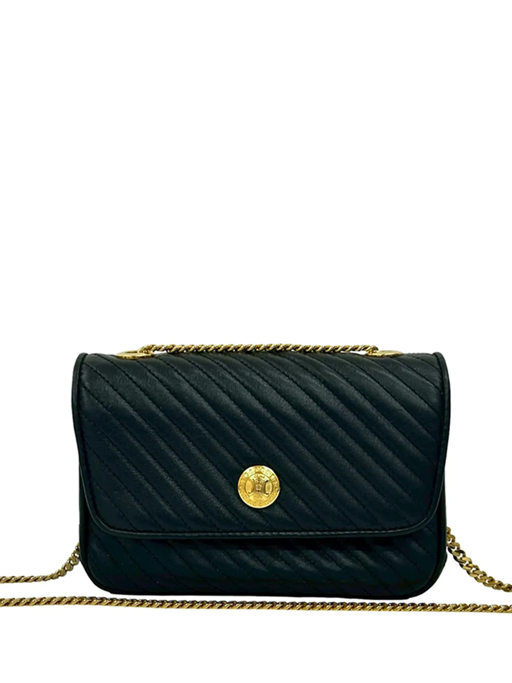 Celine Pre-Owned 2008 Quilted Leather Chain Flap crossbody bag - Nero