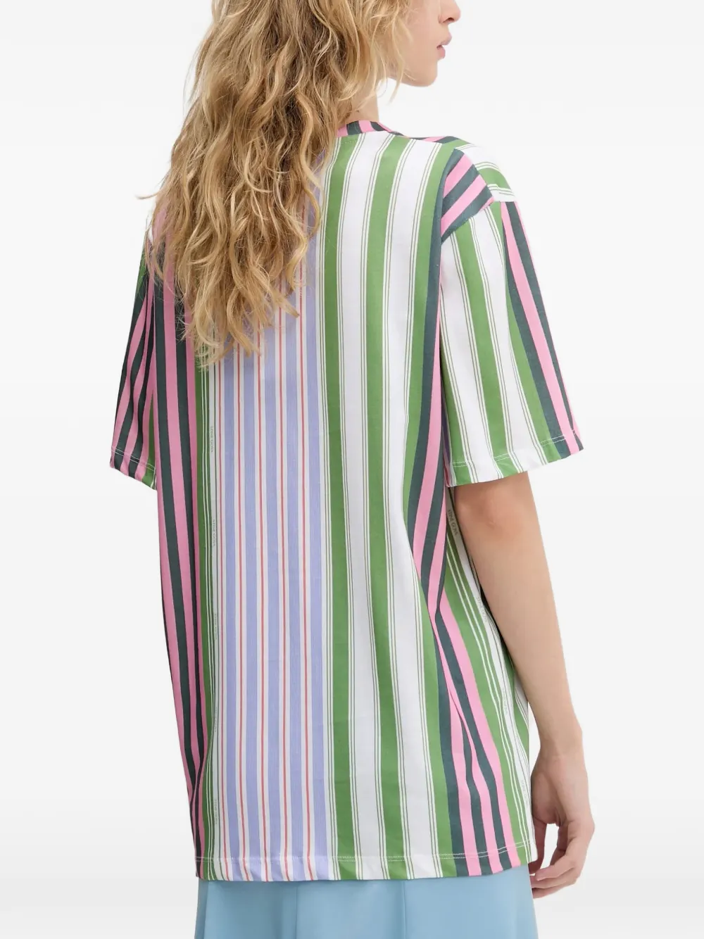 Stine Goya striped cotton T-shirt Groen