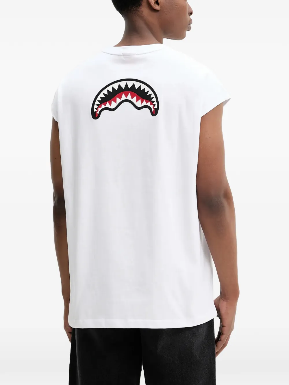Sprayground T-shirt met haaien-print en logo-print Wit