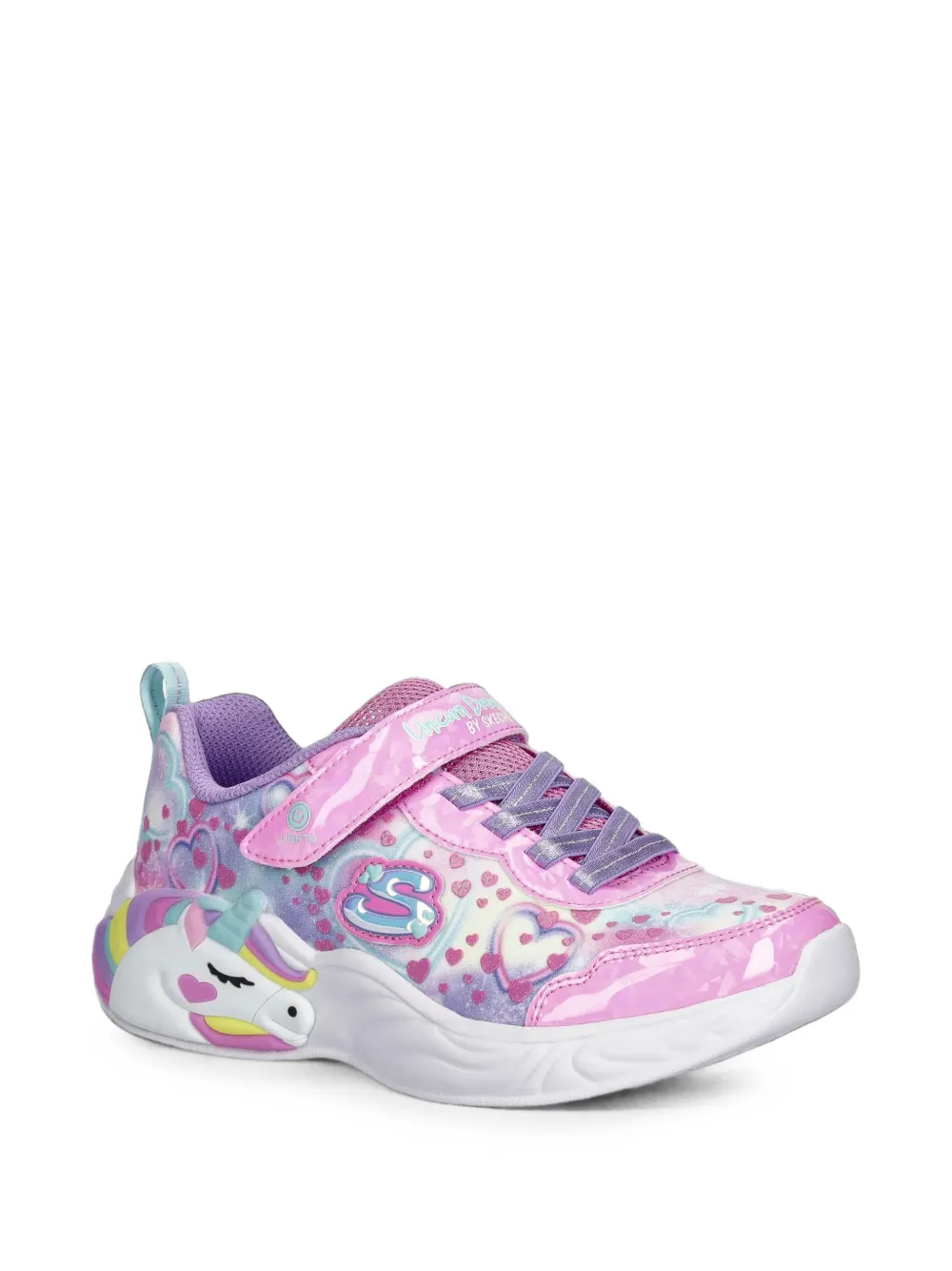 Skechers S-Lights Unicorn Dreams Heart Sparkles Sneakers - Rosa