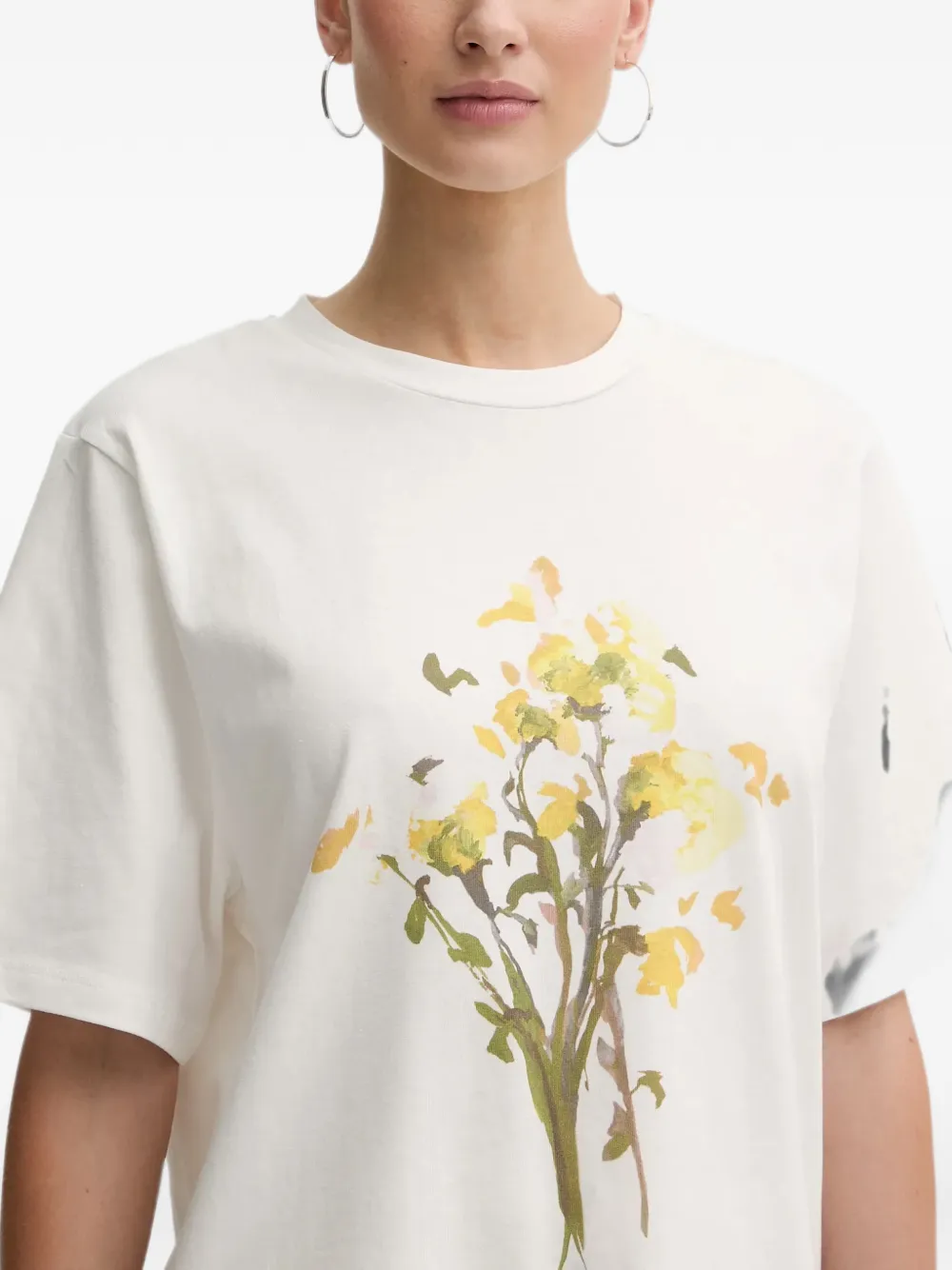 Stine Goya T-shirt met bloemenprint Beige