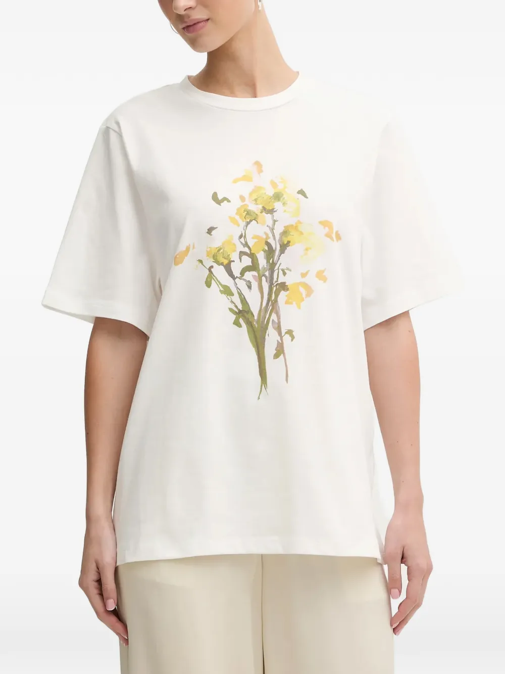 Stine Goya floral-print T-shirt - Toni neutri