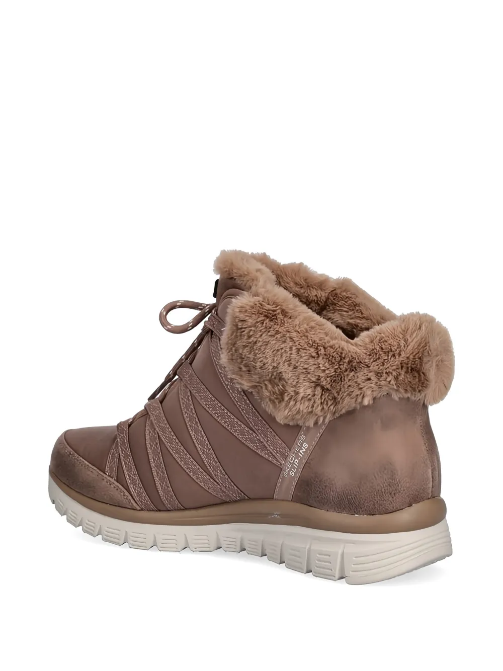 Skechers Veterlaarzen van imitatiebont Bruin