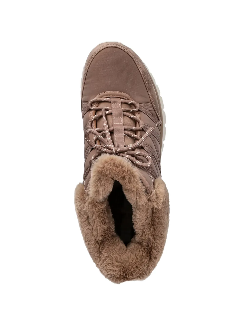 Skechers Veterlaarzen van imitatiebont Bruin