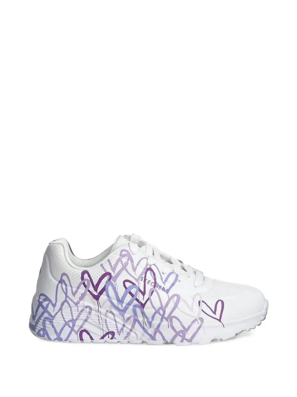 Skechers Uno Lite heart-print sneakers Wit
