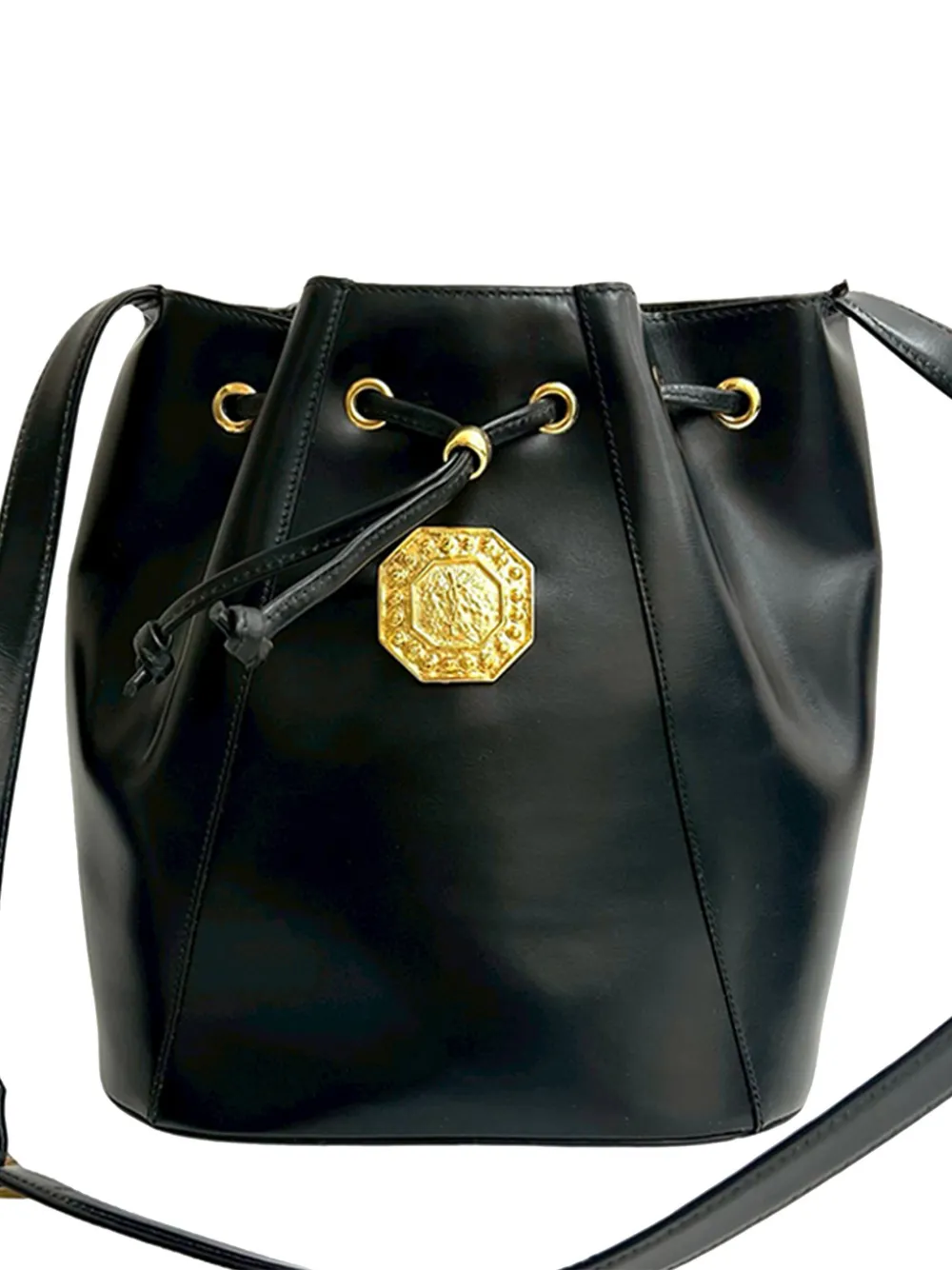 Saint Laurent Pre-Owned 20th Century Leather Medallion bucket bag - Schwarz