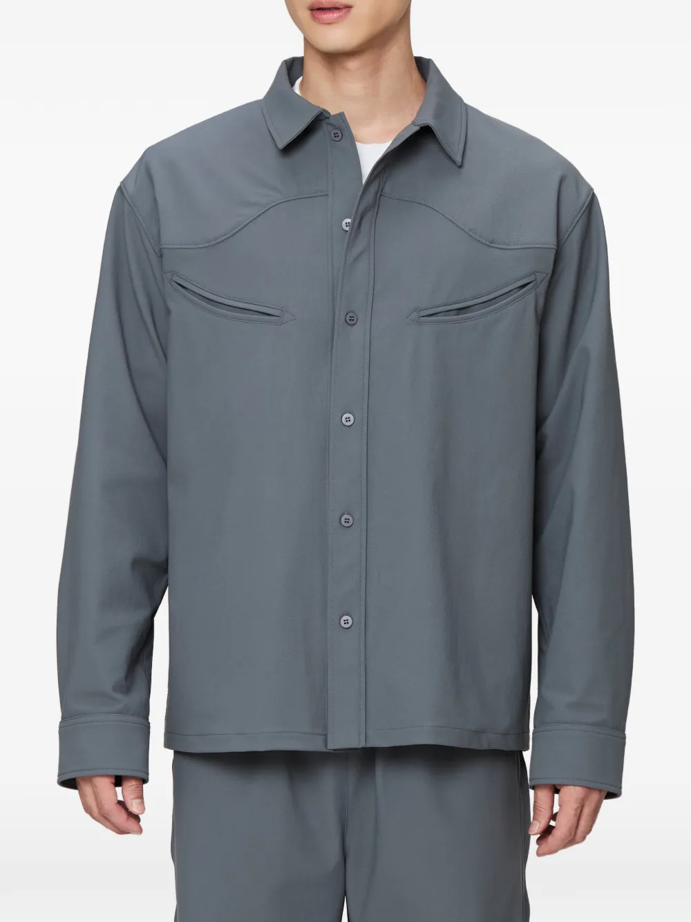 Off Duty chest-pocket western shirt - Nero