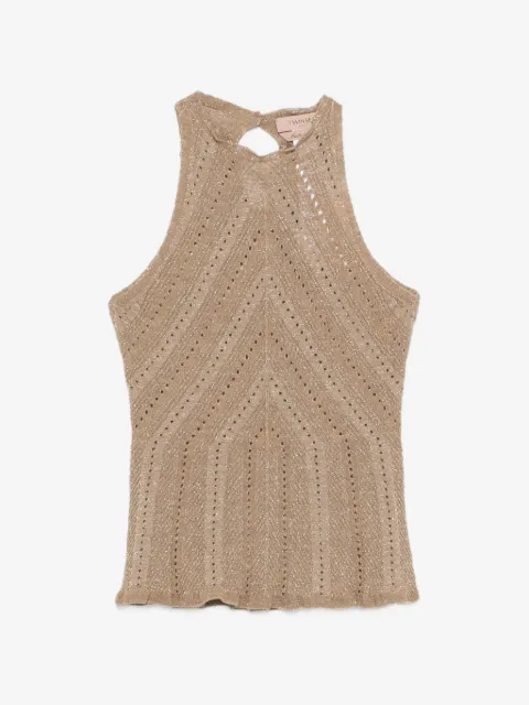 TWINSET linen knit top with lurex